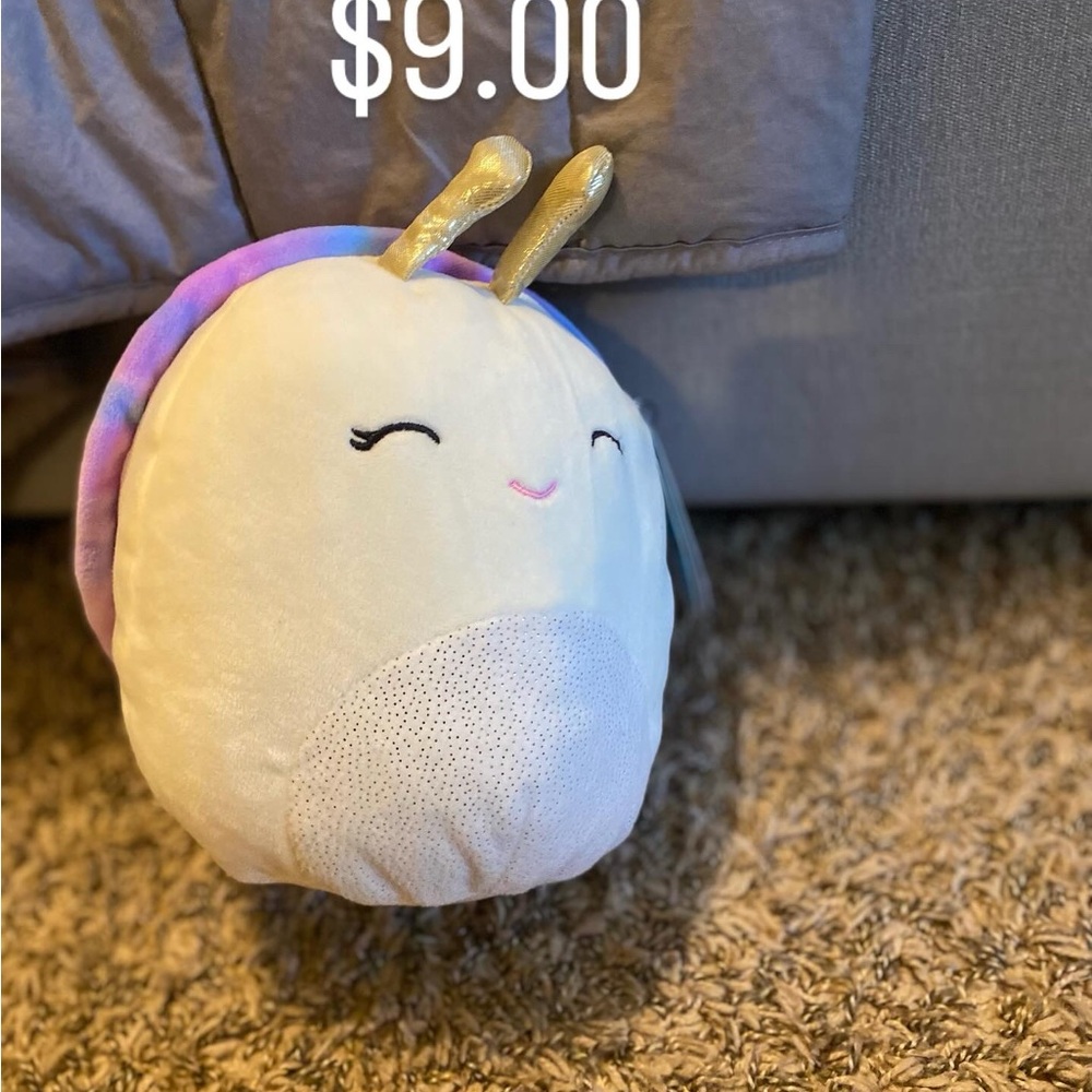 Squishmallows Snail Plush - Cream and Gold with Purple